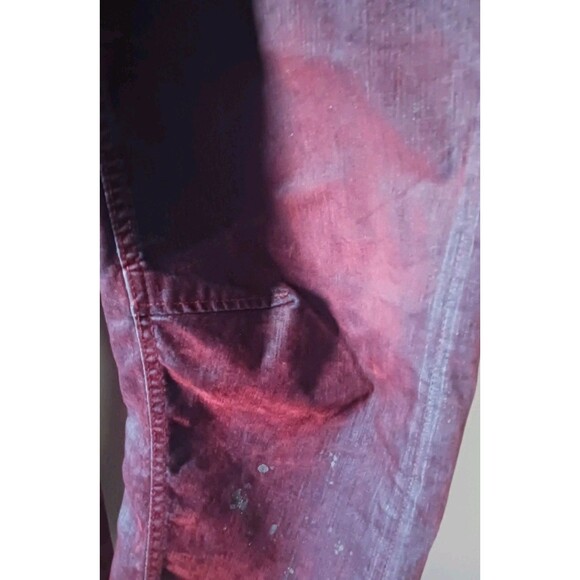 We The Free Moxie Flocked Pull On Barrel Leg Burgundy Jeans Size 25 - Picture 6 of 12